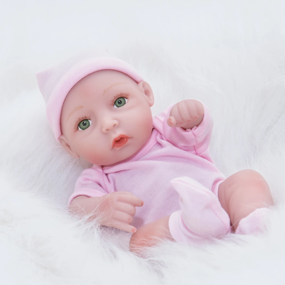 25 см милый новорожденный мини Bebe Reborn Baby Doll полный силиконовый винил реалистичный