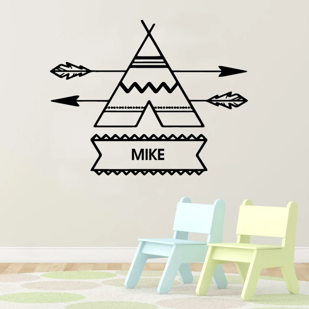Современные наклейки для палатки с именем на заказ настенные детской комнаты