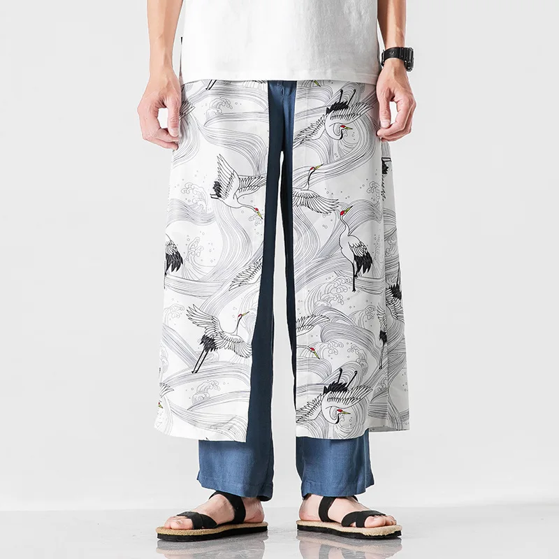 #2555 Лето Юбка с высокой талией из хлопка льняное кимоно Широкие штаны эластичной