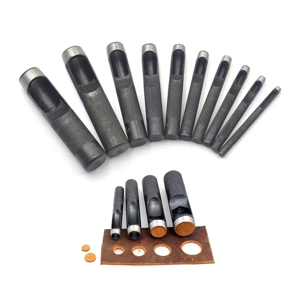 Дырокол KALASO 1 шт. для кожевенного ремесла, инструмент для пробивки отверстий, Круглый стальной резак для ремня, ремешка для часов, деревянный дырокол для рукоделия