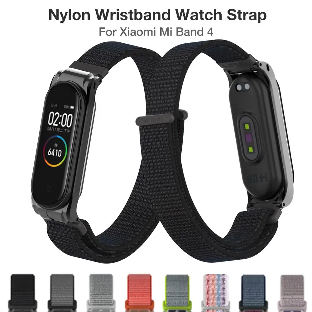 Ремешок для умных часов нейлоновый ремешок спортивный сменный Xiaomi Mi Band 3 4