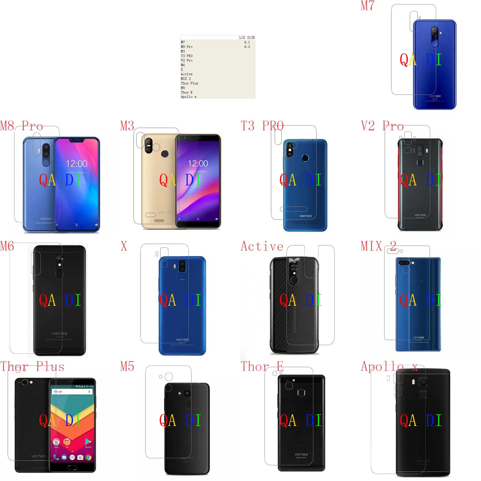 Защитная пленка для задней панели vernee M7 M8 Pro M3 T3 V2 M6 X Active MIX Thor Plus M5 Apollo | Мобильные