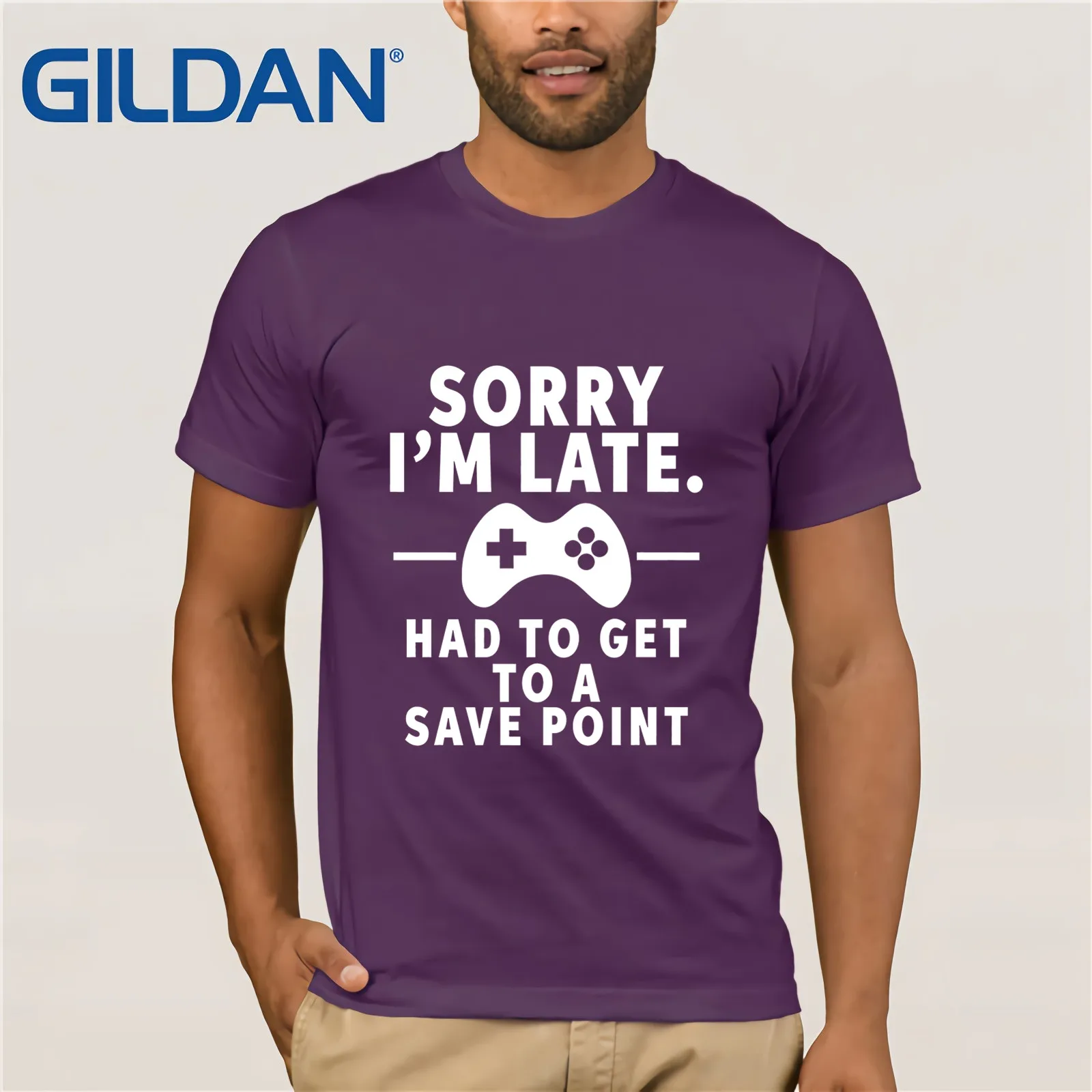 Мужская футболка с коротким рукавом Sorry I M Late Gamer забавная Футболка принтом