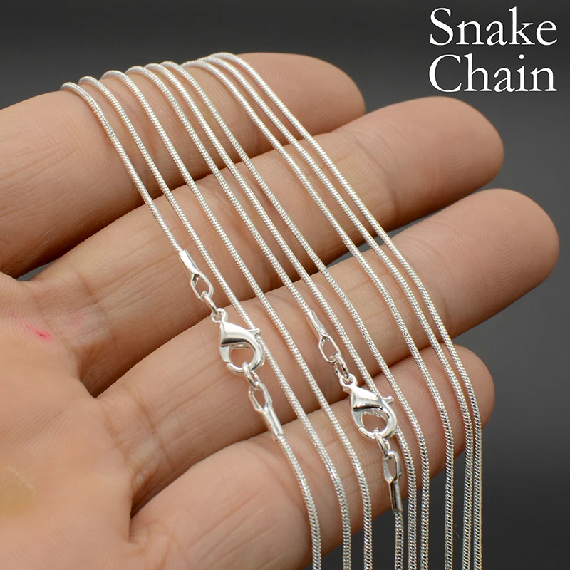 Серебряная цепочка-змейка NeoVogue 1 2 мм 16 18 20 24 дюйма 50 шт