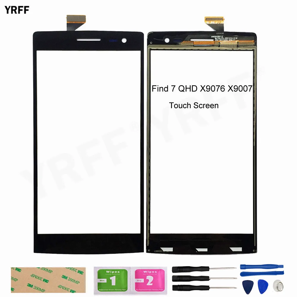

Для Oppo Find 7 сенсорный экран дигитайзер сенсорный 5,5 ''Find 7 QHD X9076 X9007 стекло передней сенсорной панели телефон в сборе 3 м клеевые салфетки