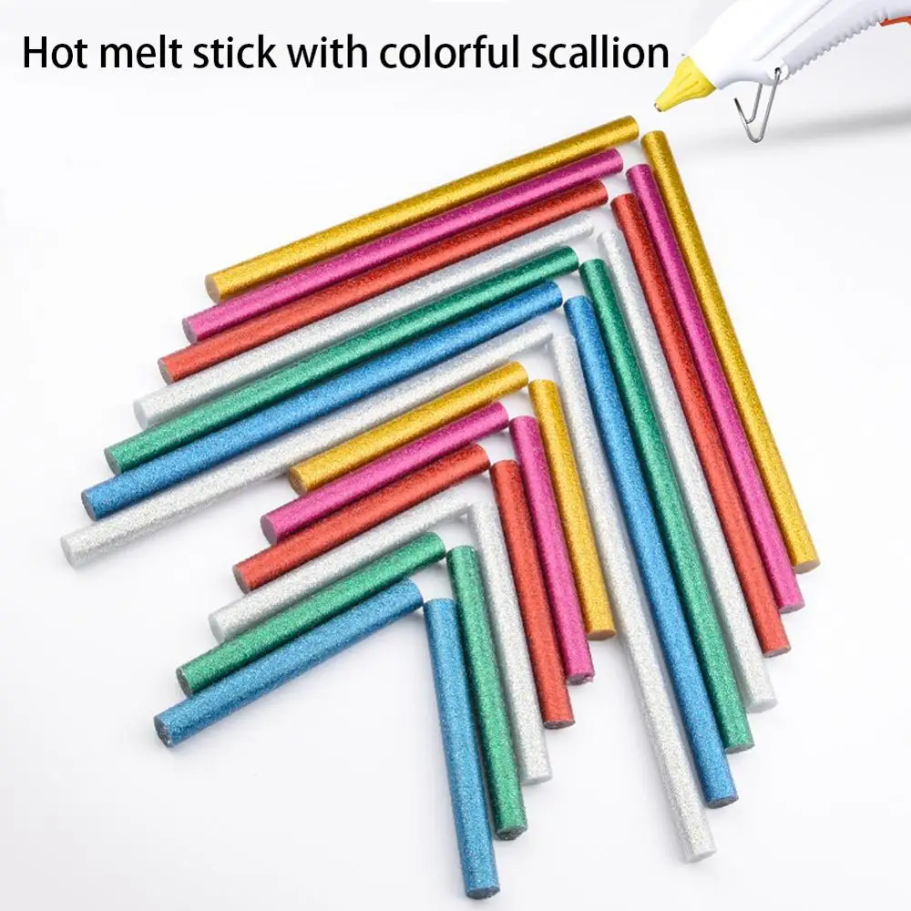 Цветные клеевые палочки 11 мм разные блестящие профессиональные для