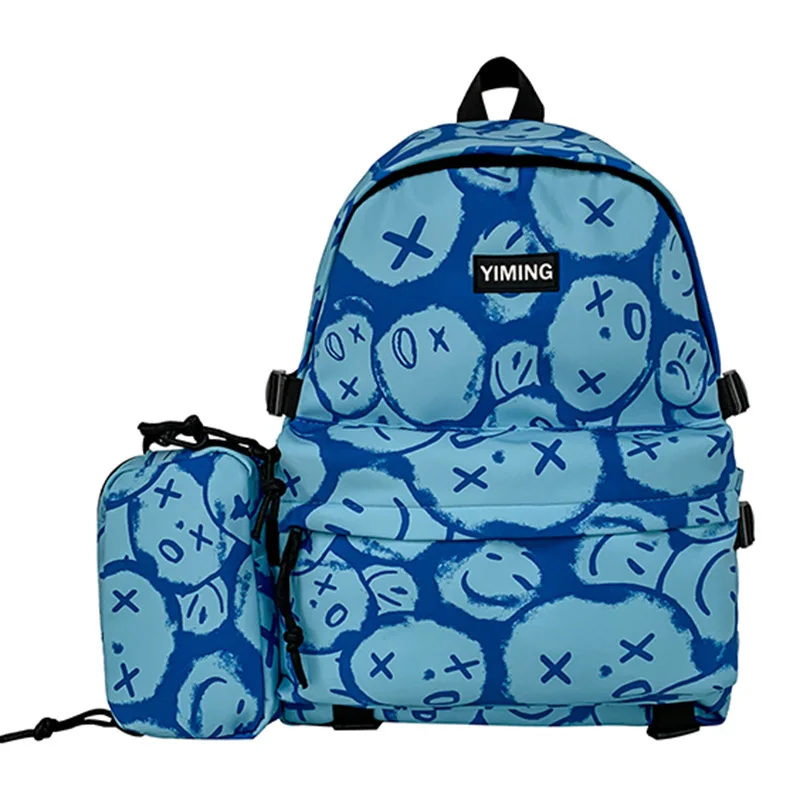 

Harajuku Personalized graffiti Student Backpack, male and female backpack, street schoolbag, student travel schoolbag