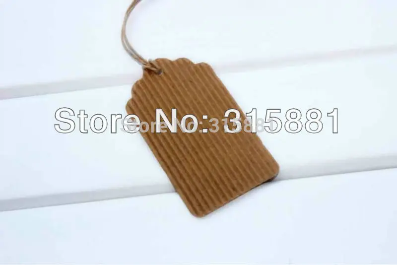 Бирка из крафт бумаги Подарочная бирка материал гофрированной 4 5x8 см 300