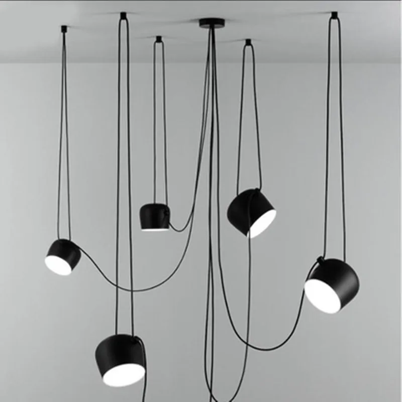 Black/White Shade Modern Creative Pendant Lamp Fashion Nordic Dining Table Hanging Light Fixture DIY Luminaire office lighting | Лампы и