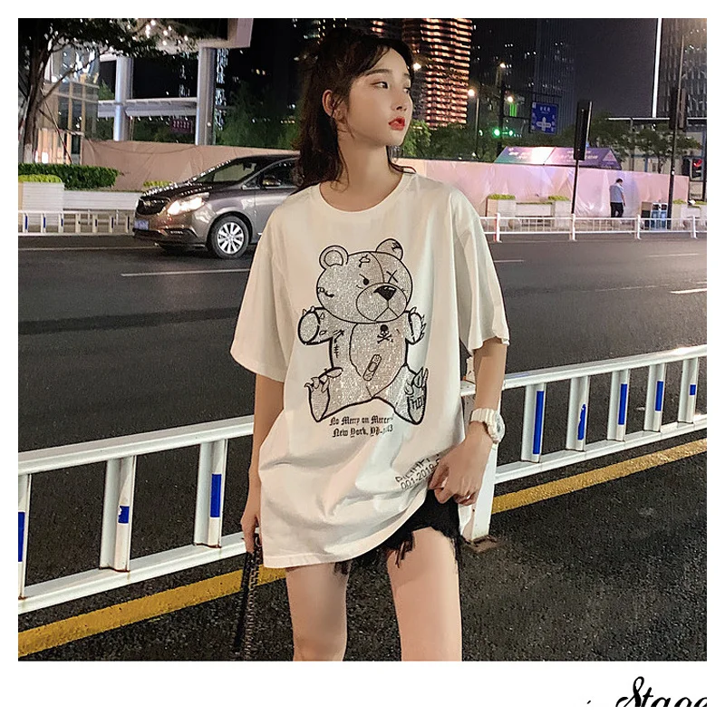 

Футболка mastermind Женская свободного покроя, милая футболка из 100% хлопка с мультяшным рисунком, с коротким рукавом, лето 2022