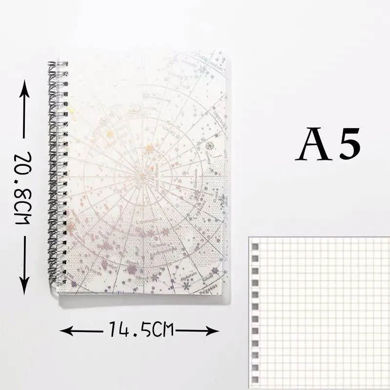 Golden A5 Grid Новое поступление A5 A6 B5 Kawaii звездное небо двойная спираль блокнот планировщик линия Сетка точка пустой рисунок Sketchbook канцелярские принадлежности - Цвет: Golden A5 Grid