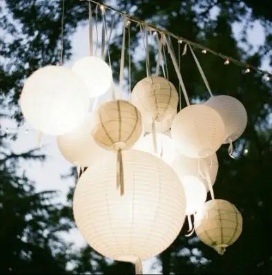

10pcs/lot 6-8-10-12-14-16 Inch Chinese white Festival lanterns For Wedding Event Party Decoration