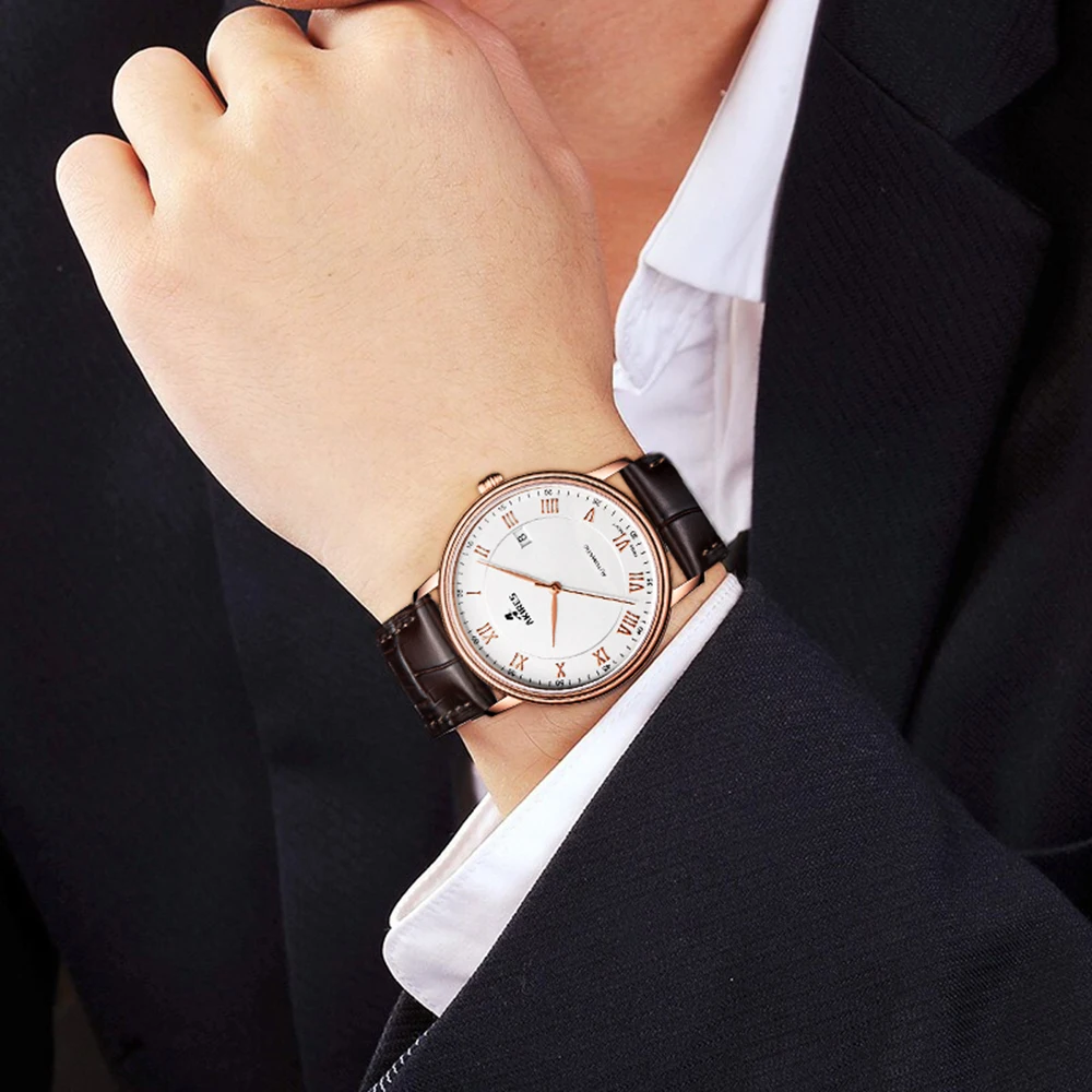 

Mens Automatic Watches Swiss PT5000 Self Winding Mechanical Wristwatch 39mm Business Sapphire Crystal Calendar Reloj Hombre 2021
