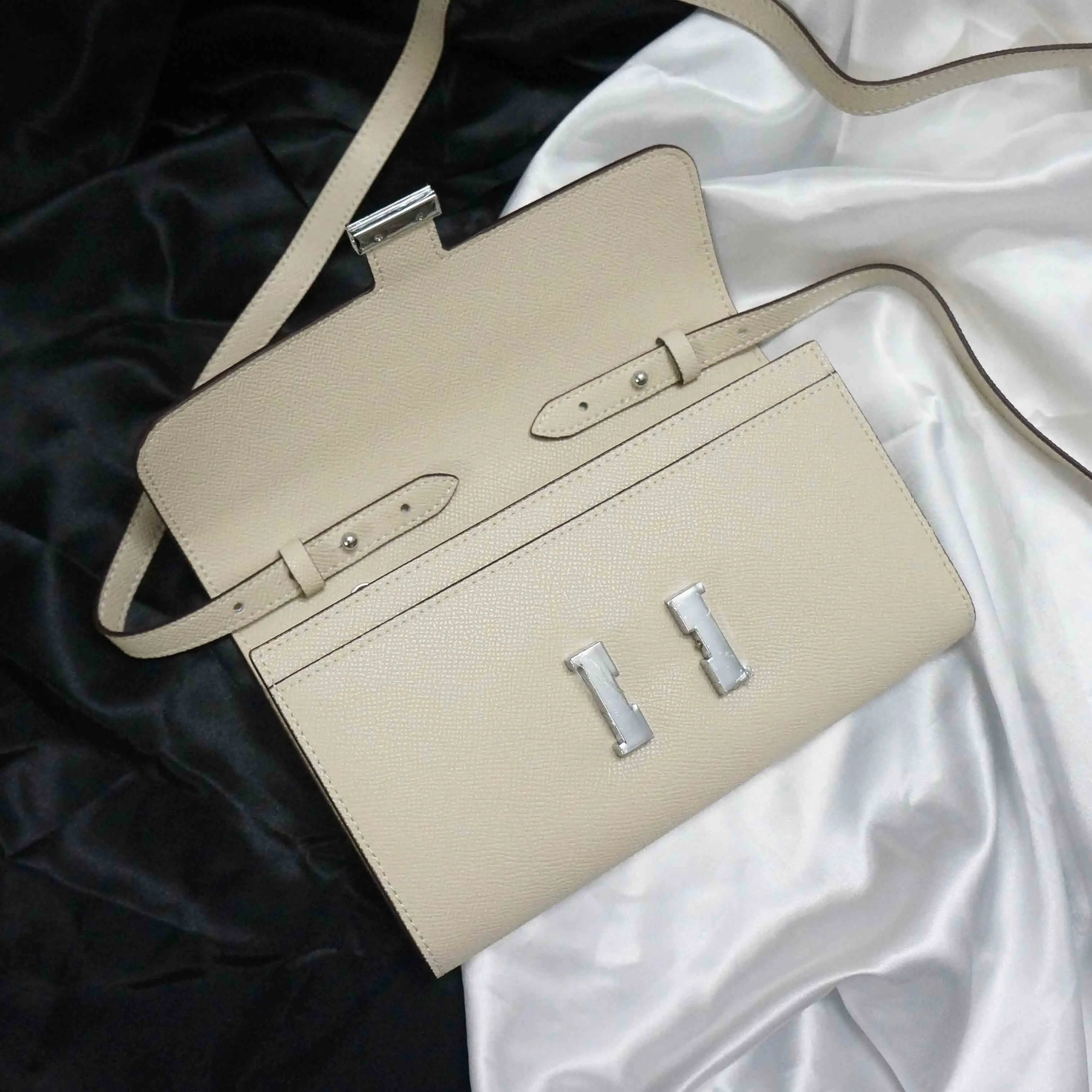 

Классический роскошный кожаный женский кошелек с пряжкой в форме буквы H, сумка-мессенджер, длинный Дамский клатч, кошелек, маленький чехол ...