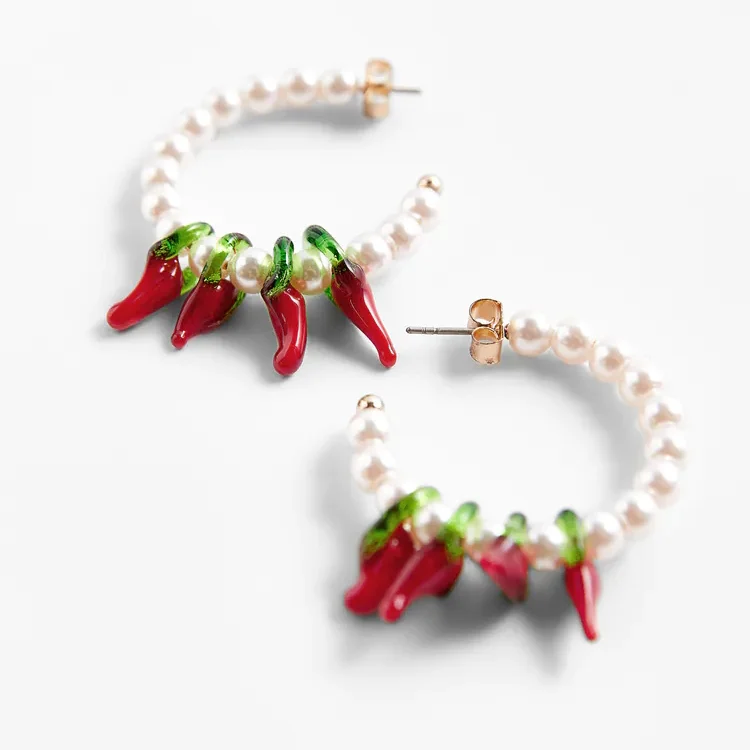 

Vedawas 2021 ZA Big Round Nature Stone Flower Hoop Earrings for Women Boho Luxury Beads Glass Drop Earrings Jewelry Party Gifts