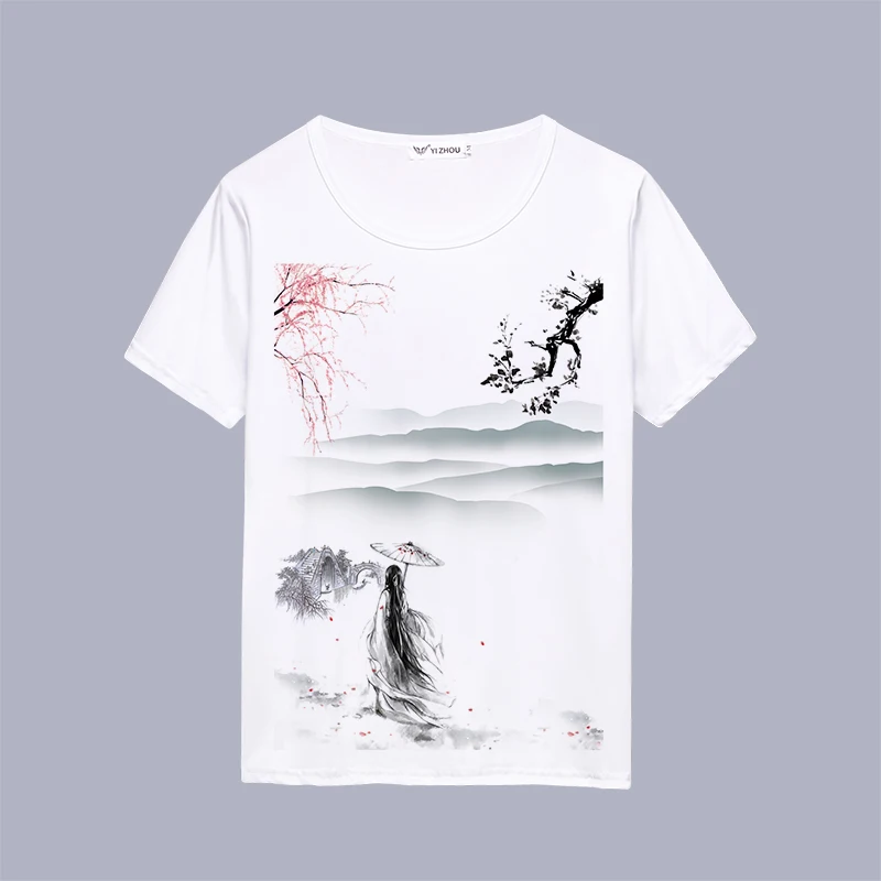 

2020 Chinese Style 3D Print Harajuku Ink Painting Short Sleeve Casual Joker Fashion Youth Tee Shirt Street Dress Top Kung Fu