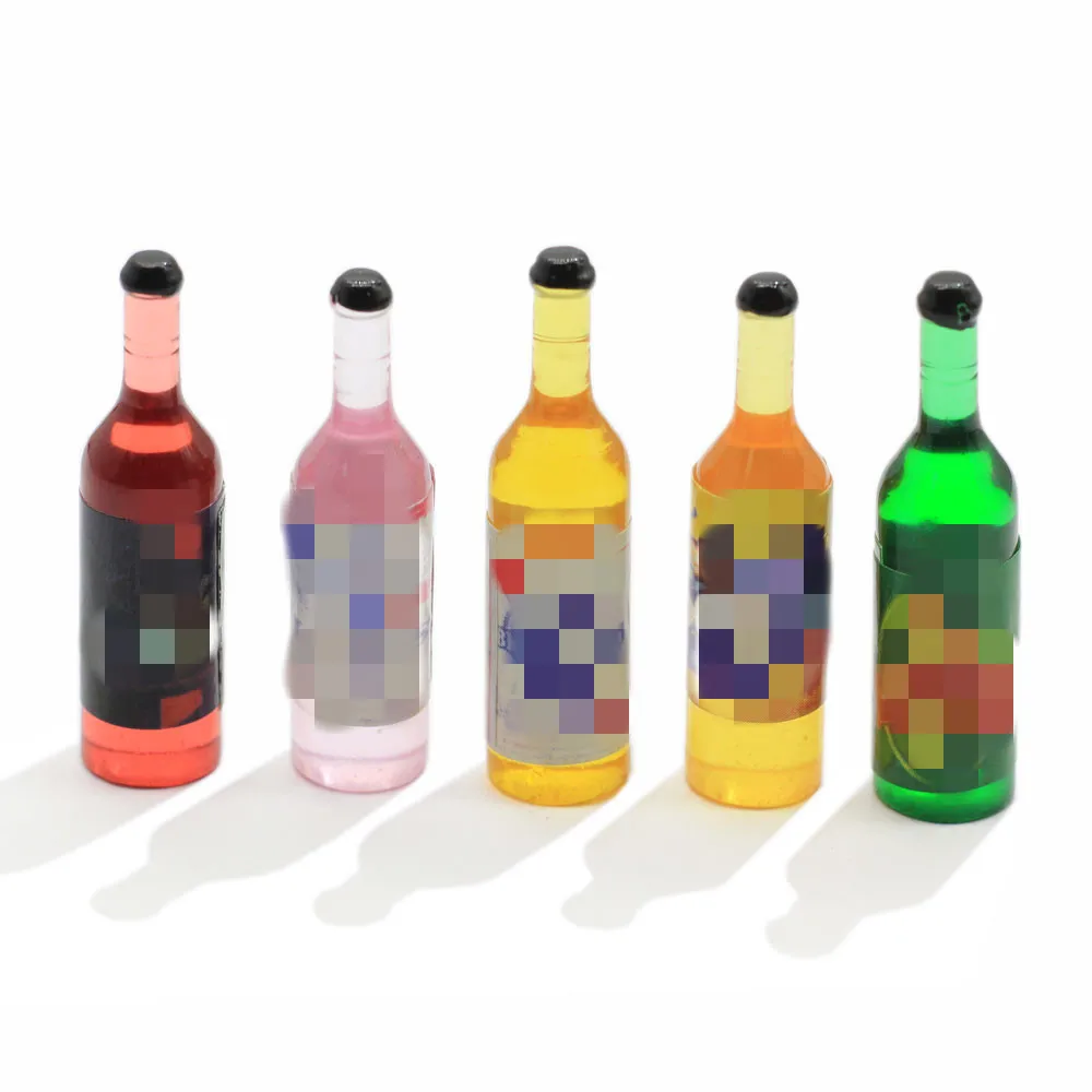 

3D Beer Bottle Resin Charms Resin Cabochons For Earring Keychain Necklace Pendant Jewlery Findings Phone Charm