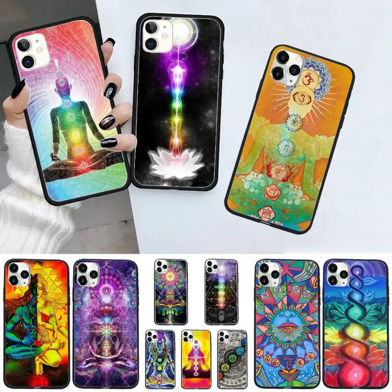 

The mandala chakra yoga painting Phone Case For iphone 12 11 13 7 8 6 s plus x xs xr pro max mini shell