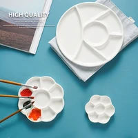 high quality ceramic watercolor palette plum blossom rectangular multi grid painting palette gouache acrylic art supplies