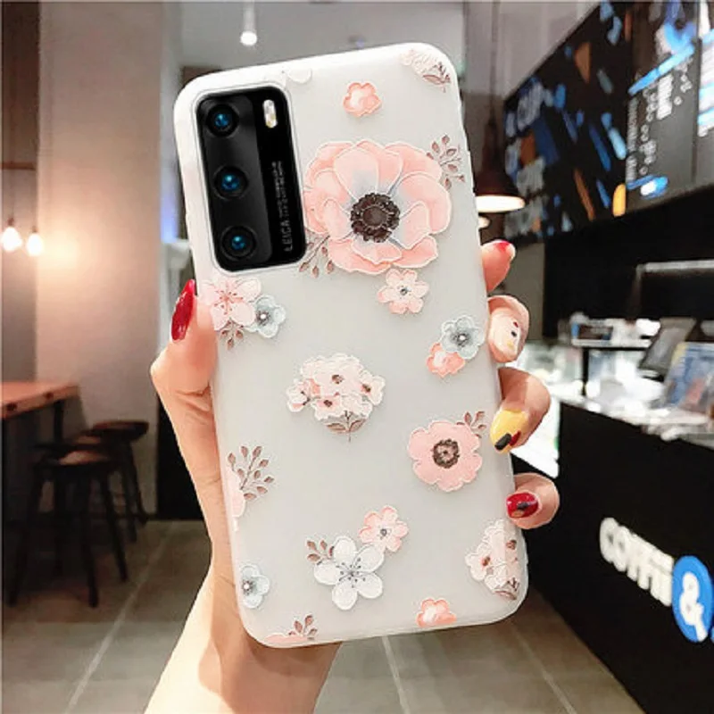 Чехол для Samsung Galaxy A51 силиконовый 3D рельефный чехол с цветами задняя крышка
