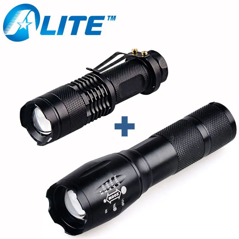 only flashlight Рекламная Горячая CREE T6 светодиодный тактический фонарик+ Q5 мини Lanterna масштабируемый фонарь - Испускаемый цвет: only flashlight