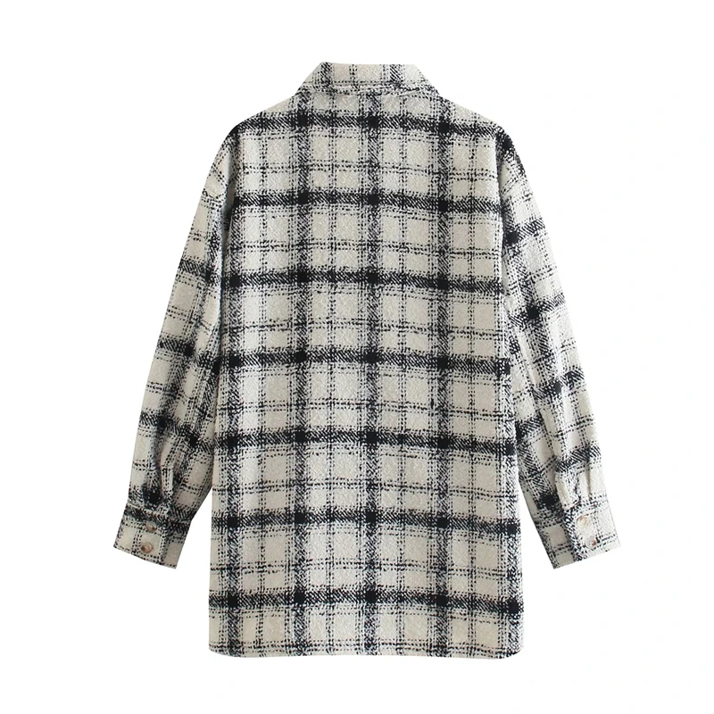 

Vintage Women Soft Tweed Shirts 2021 Spring-Autumn Fashion Ladies Elegant Loose Blouses Streetwear Girls Oversize Outwear