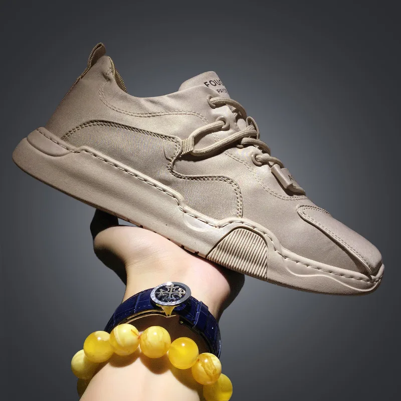 

Cloth Comfortable Little White Shoes Men's Lace Casual Board Shoes Korean Men's Trend Men's Shoes Vibrating The Same Paragraph