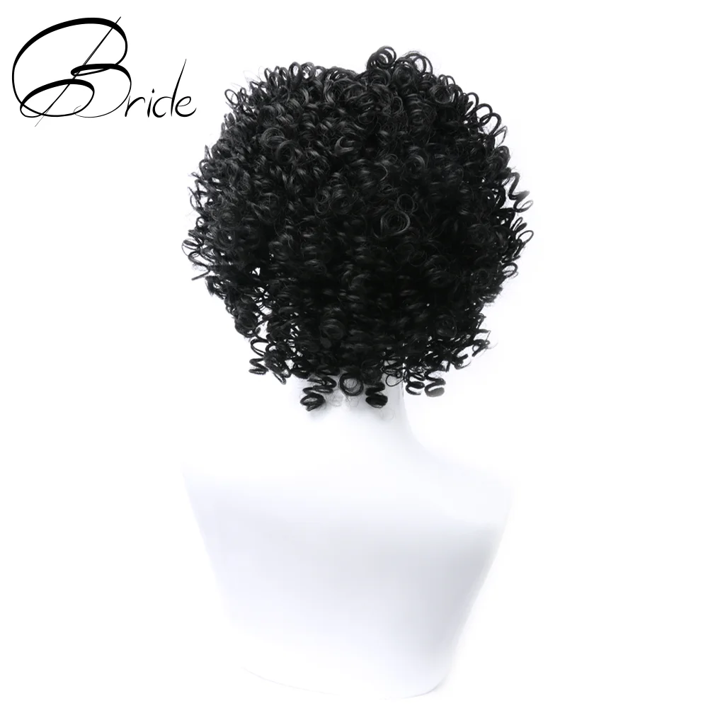 Парик для невесты короткий афро парик синтетический Боб черные парики женщин