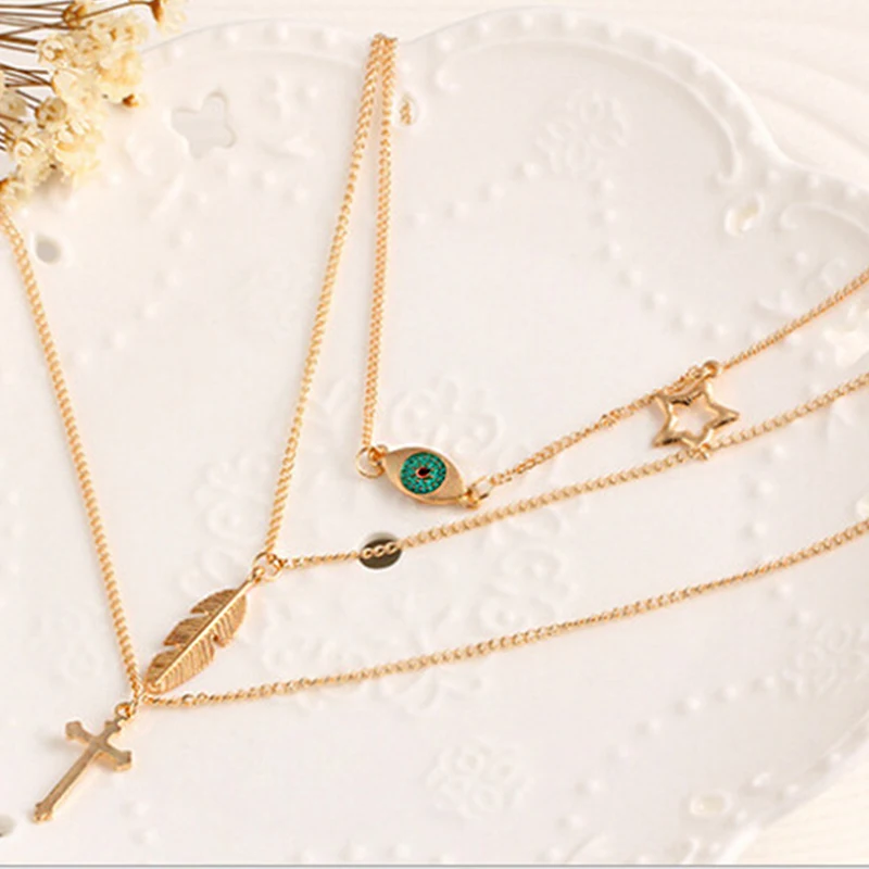 Модное Простое Ожерелье чокер с подвеской в виде креста и листа креативное
