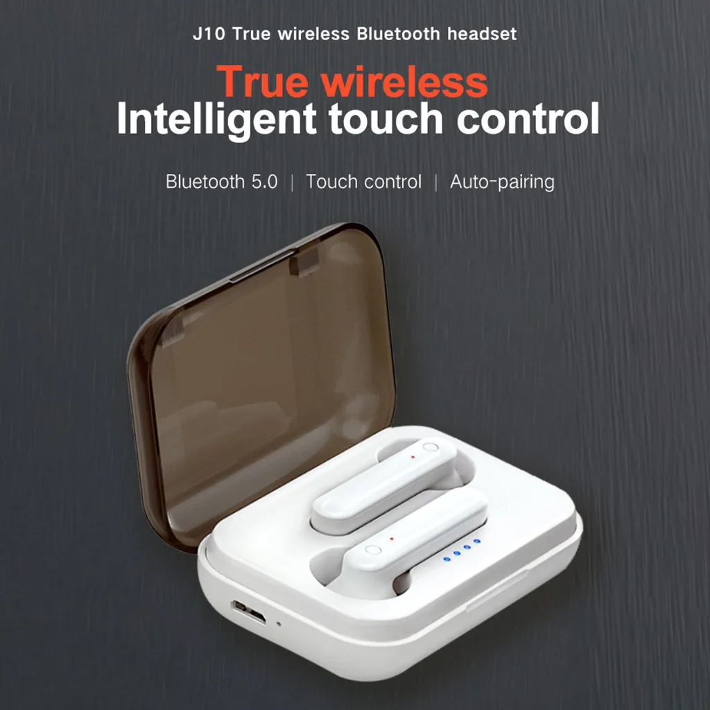TWS 5 0 беспроводные Bluetooth наушники J10 HiFi стерео Спортивная гарнитура с зарядным