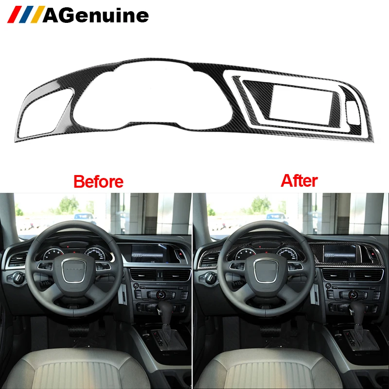 

Декоративная наклейка для салона автомобиля из натурального углеродного волокна, наклейка для приборной панели для Audi A4 S4 RS4