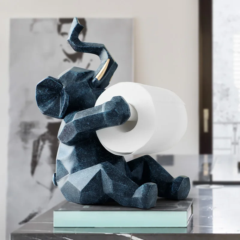 Animal Statue Craft Toilet Paper Holder Table Living Room Office Restaurant Hanging Paper Elephant/deer Figurine Home Decor