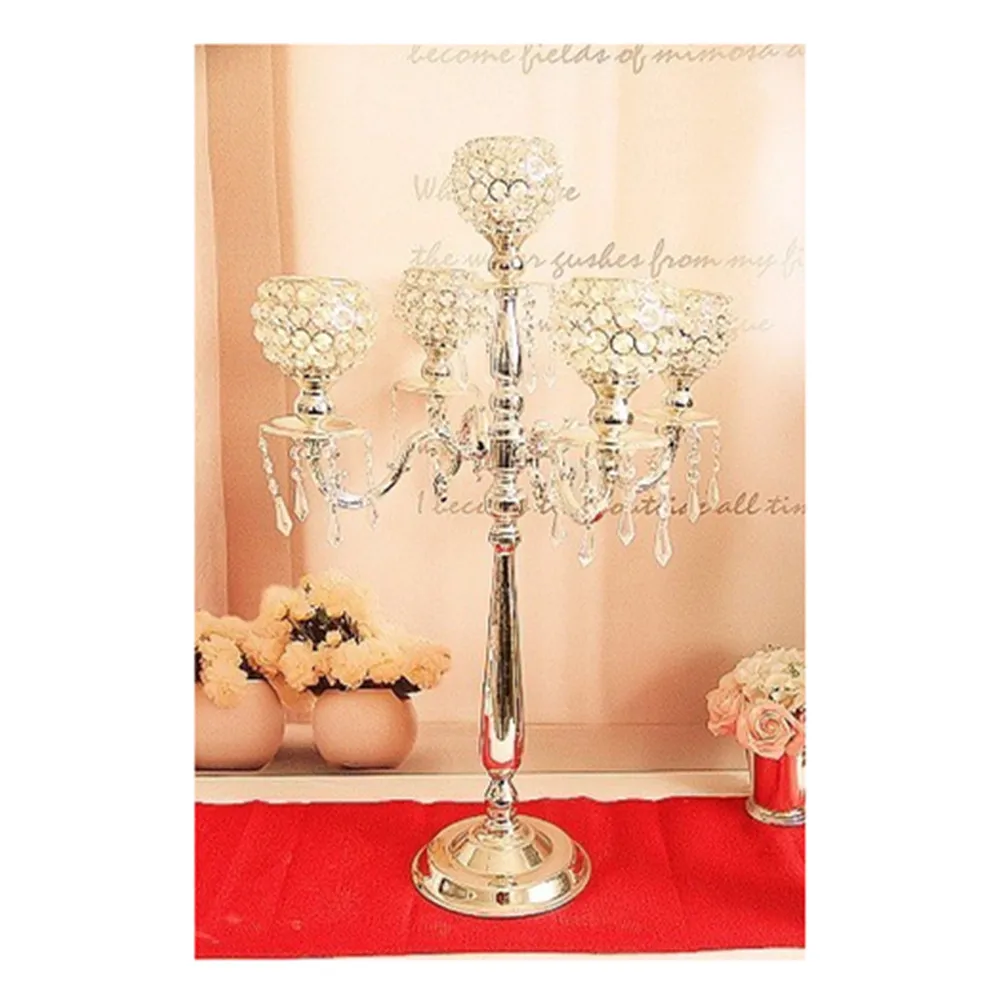 Бесплатная Доставка свадебные канделябры Свадебный центральный 5-стрелочный