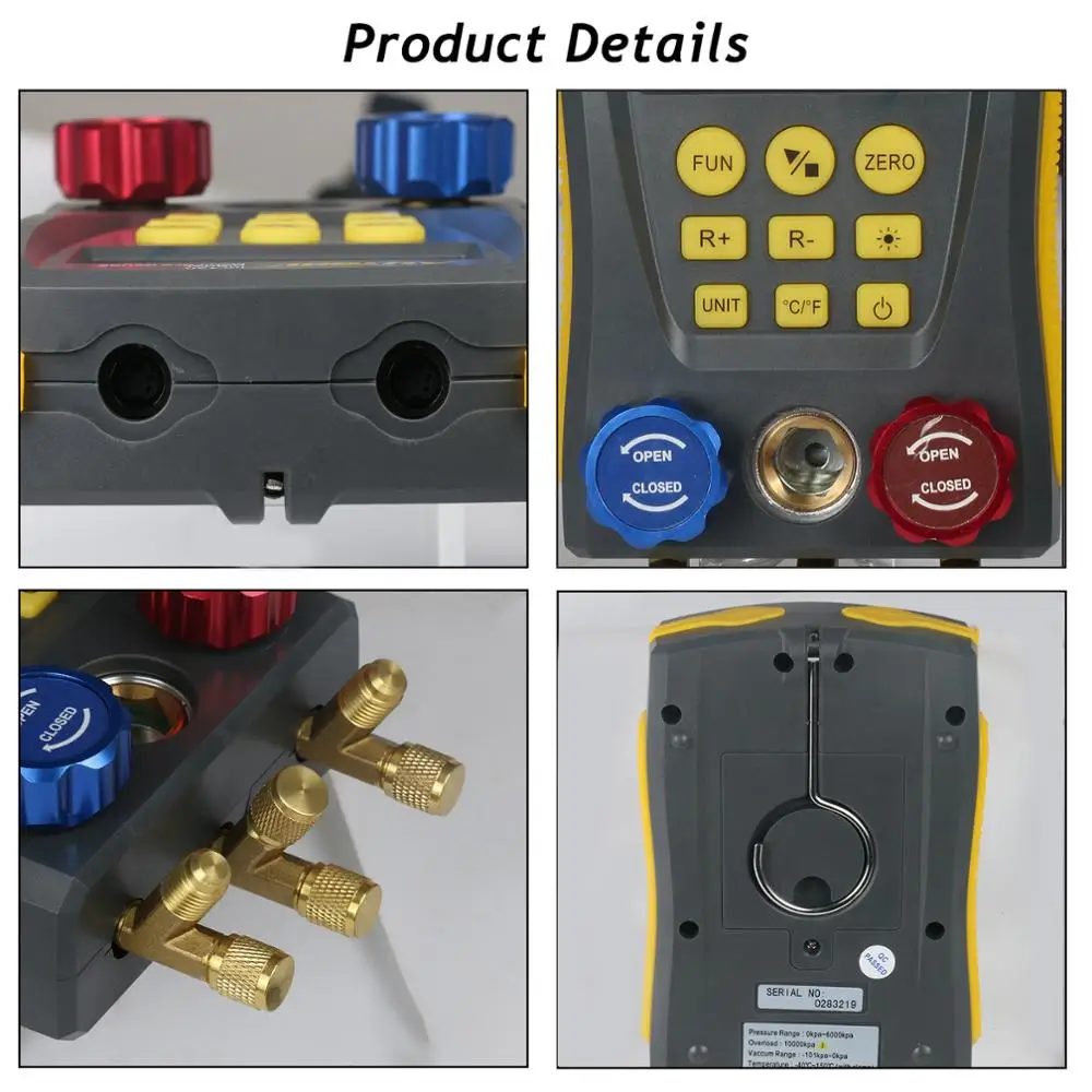 

AUTOOL LM120 Digital Manifold Refrigeration DY517 Pressure Gauge HVAC, Cold Medium, Car Air Conditioning Tester