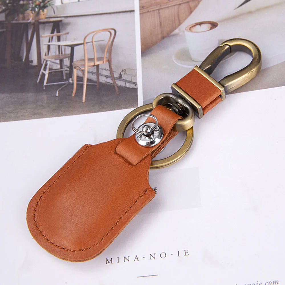 

Smart key case GPS record Genuine Leather Luxury Designer Brand Short Card Holder Key Organizer Smart Leather Keychain