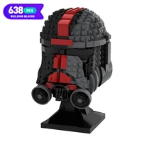 moc star space battle hunter helmet classic movie figure clone team bust building block assembly model statue boy toy child gift