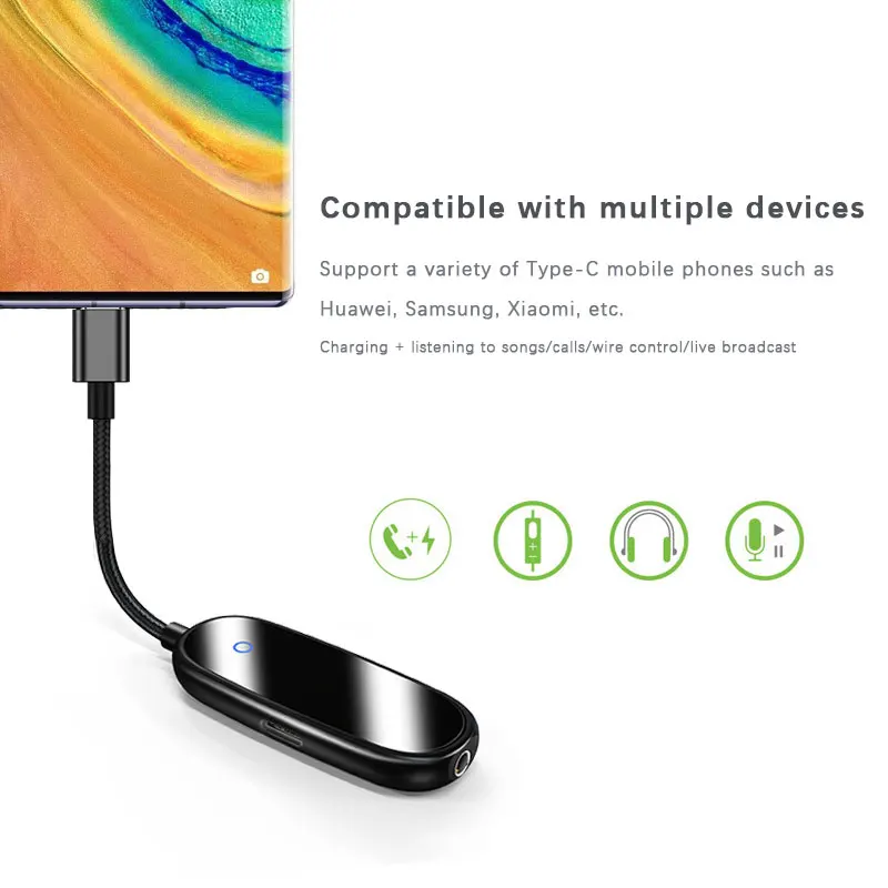 Переходник для наушников USB Type c типа два в одном мобильный телефон адаптер