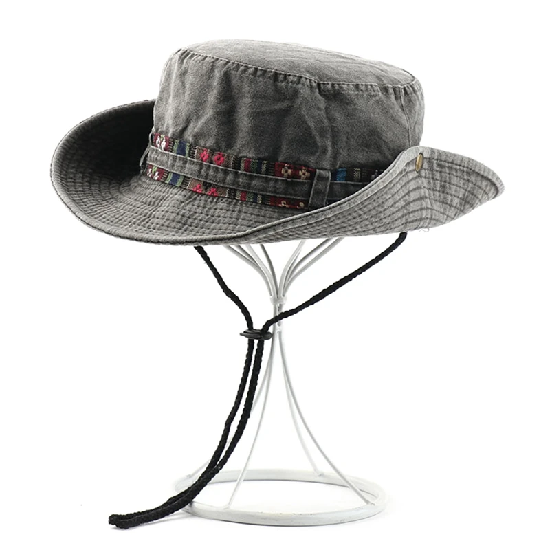 

Men Women Outdoor Fishing Cap Solid Color Sun Hats Anti-UV Wide Visor Beach Caps Hiking Camping Bucket Hat