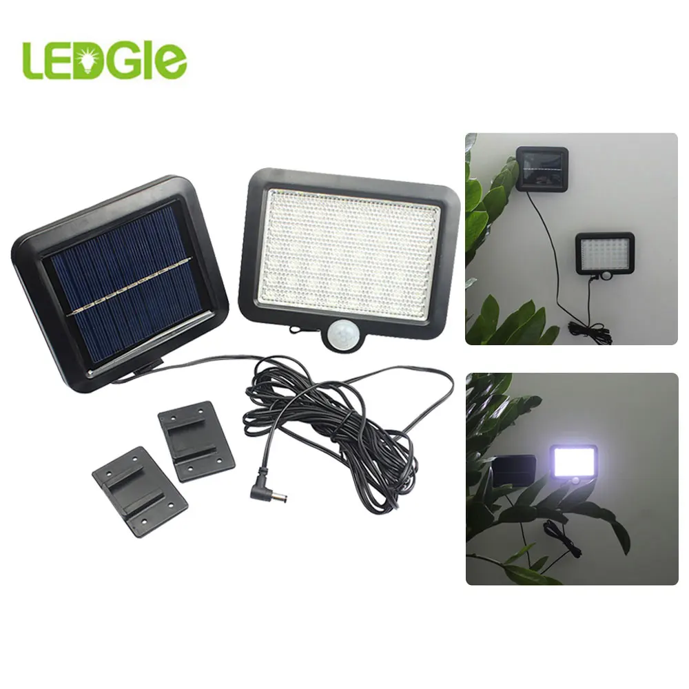 56 светодиодный солнечный свет на открытом воздухе Солнечный лампа умный датчик