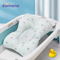 sunveno baby shower bathtub pad support mat foldable pillow newborn safety bath mat infant non slip soft comfort bathtub cushion