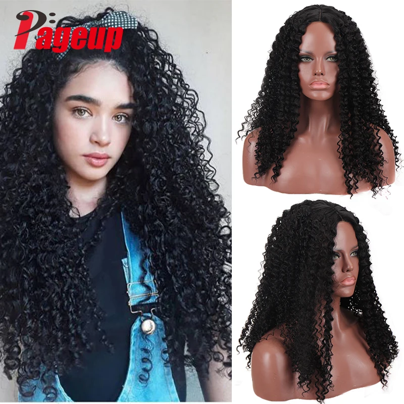 

Synthetic Wigs Afro Kinky Curly Wigs for Black Women Long Deep Wave Wigs Hair Heat Resistant Half Hand Tied Cosplaly Wigs Party