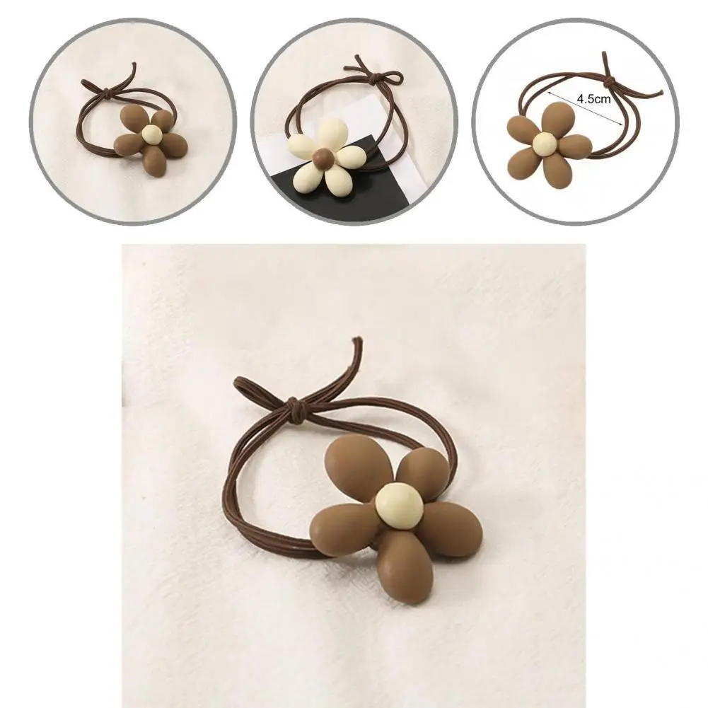 

Hair Rope Stretchy Rubber Simple Frosted Flower Decor Hair Scrunchie Hair Tie Headwear