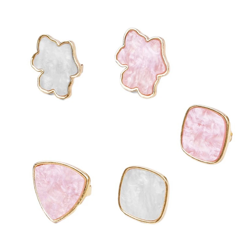 

5Pc Resin Color Nail Art Ring Palette Eyelash Glue Adhesive Pallet Eyelash Extension Nail Art Palette Tools