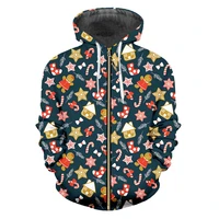cjlm new candy doll printed 3d zipper hoodie christmas snowflake womensmens comfortable pullover plus size direct sales 5xl
