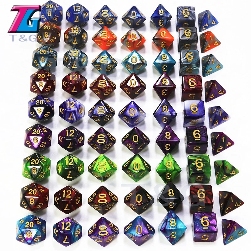 Лучшая сделка 9 цветов на выбор разноцветные игральные кости с сумкой DND RPG