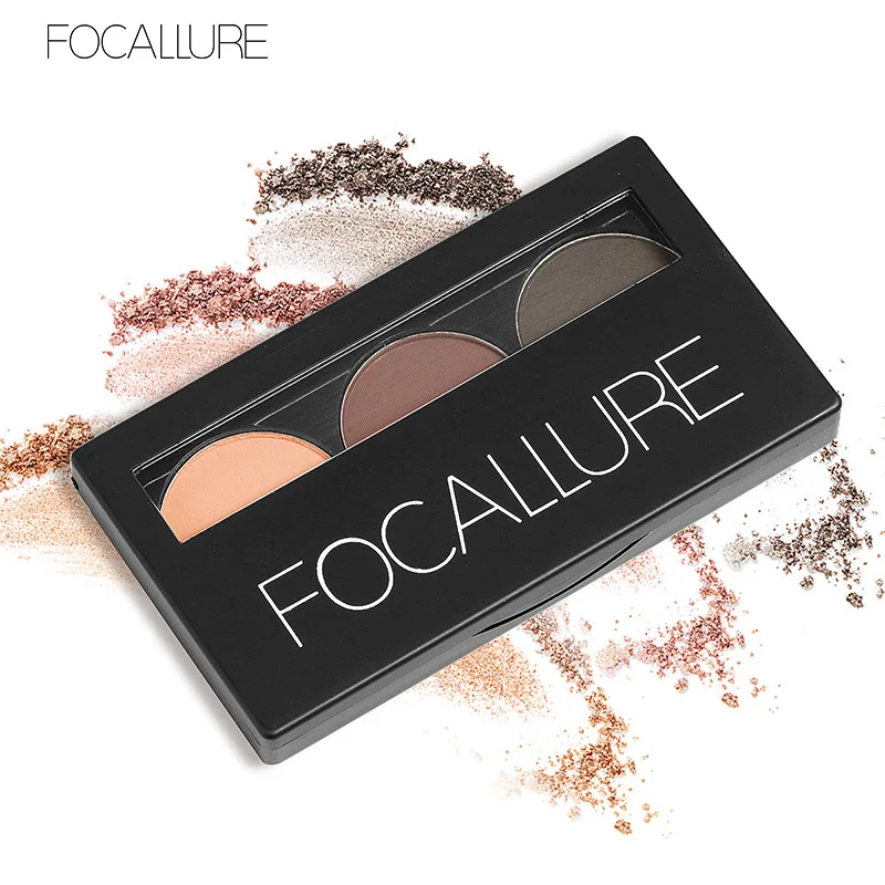 

3 Color Waterproof Eye Shadow Eyebrow Powder Make Up Palette Women Beauty Cosmetic Eye Brow Makeup Kit Set by Focallure