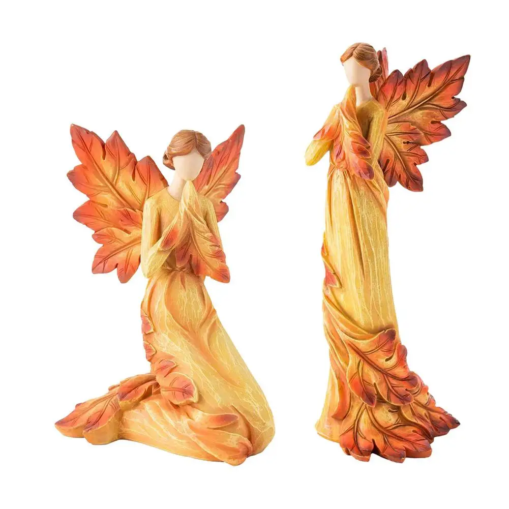 Молитвенный ангел скульптура Осеннее украшение ручная роспись креативная