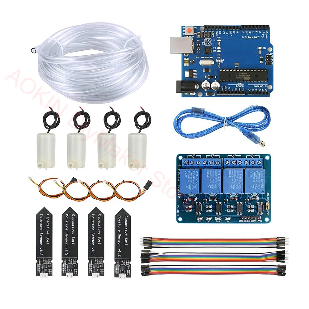 

Upgrade Automatic Irrigation DIY Kit Self Watering System for Garden Plant Development Board+Soil Moisture Sensor+Channel Relay