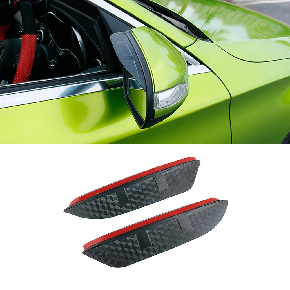

For Buick Encore 2013-2021 Auto Car Side Rear View Mirror Rain Visor Carbon Fiber Texture Eyebrow Sunshade Snow Guard Cover 2pcs