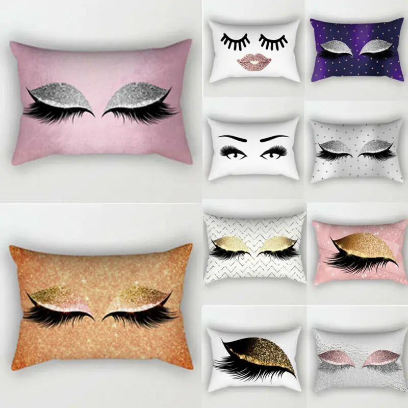 Блестящий Модный чехол для подушки с блестками наволочка принтом глаз